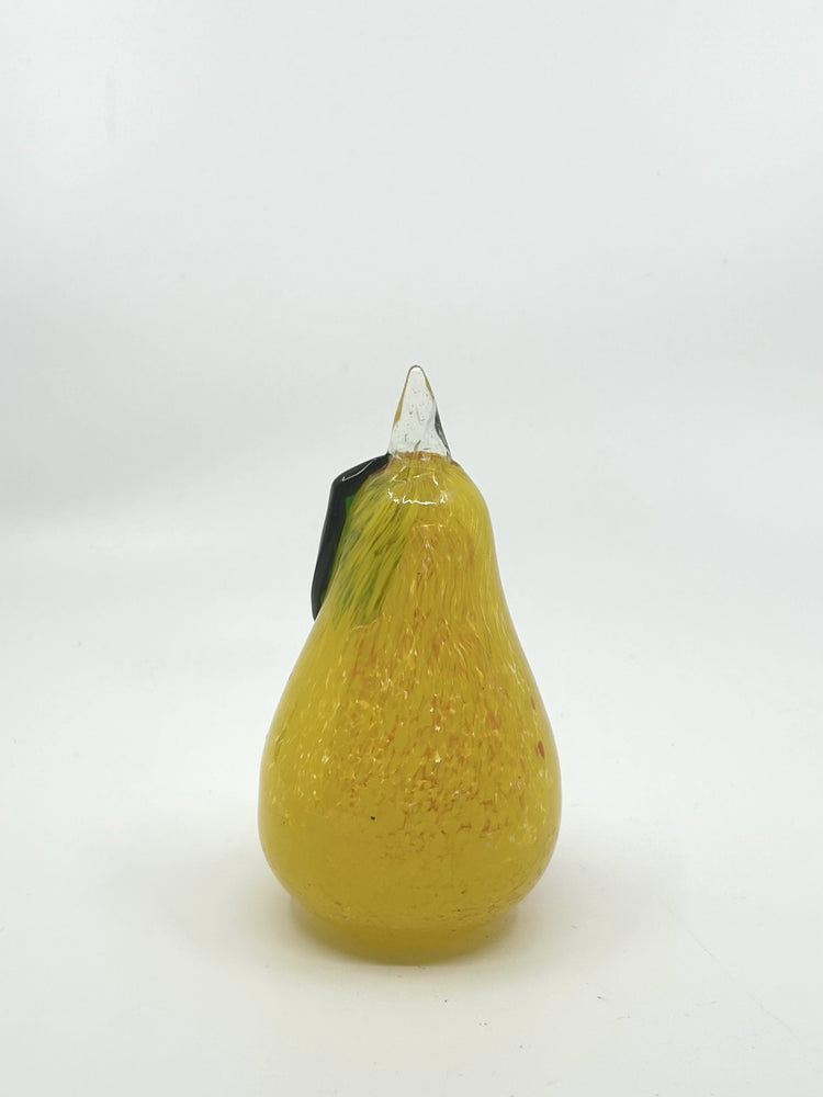 Rückseite Kosta Boda Glas Birne, schwedisches Glasdesign der 1970er Jahre, dekoratives Sammlerstück aus farbigem Glas