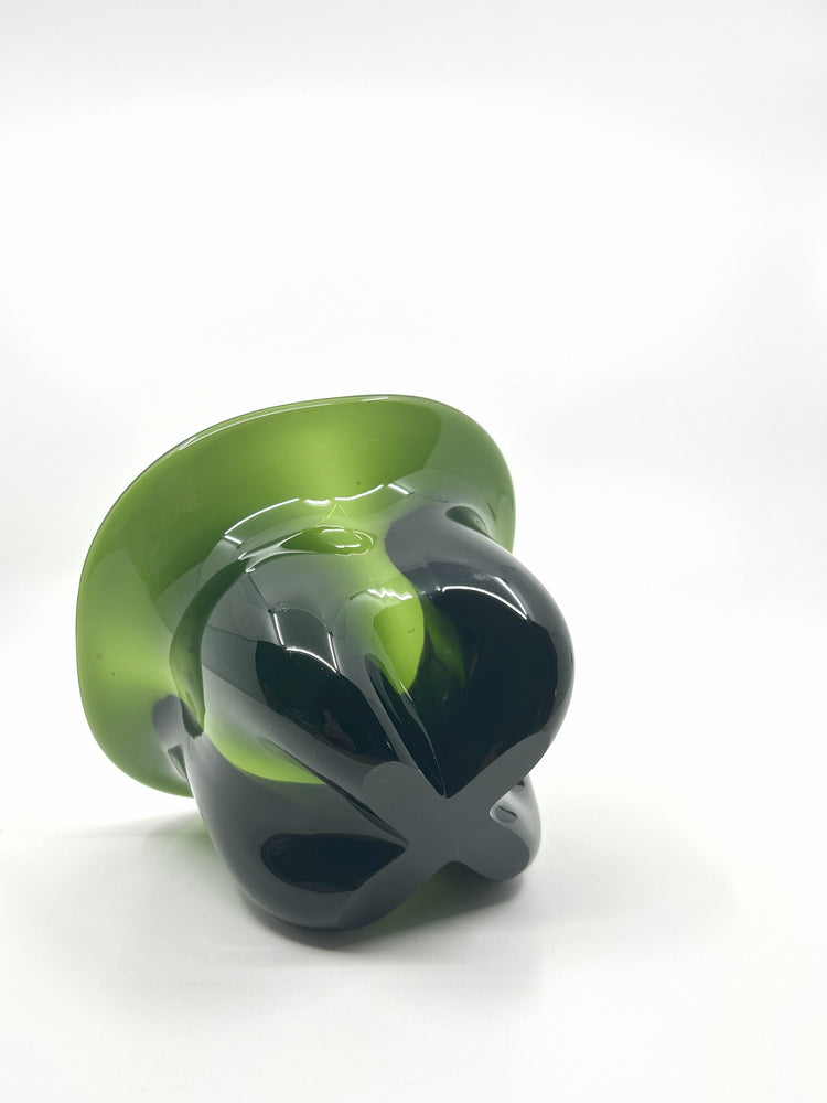 Bodenansicht der Magnor Vintage Glasschale in Grün – skandinavisches Glasdesign, Norwegen, 1960er Jahre