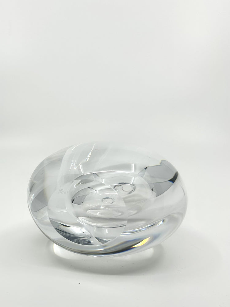 Unterseite Bertil Vallien Vase Opus, signiertes Kosta Boda Glas, nordisches Vintage-Design aus den 70s