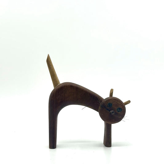 TEAK DEKOFIGUR KATZE