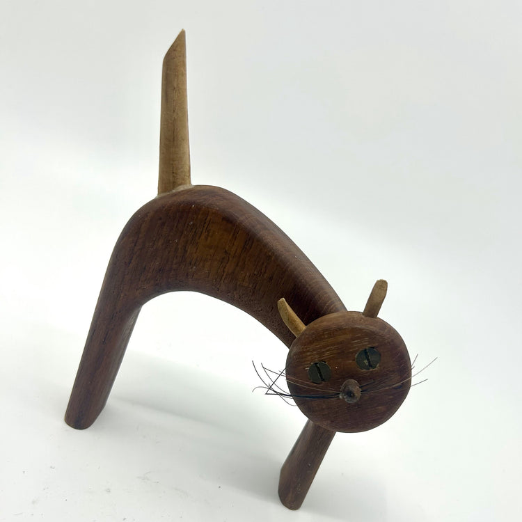 TEAK DEKOFIGUR KATZE