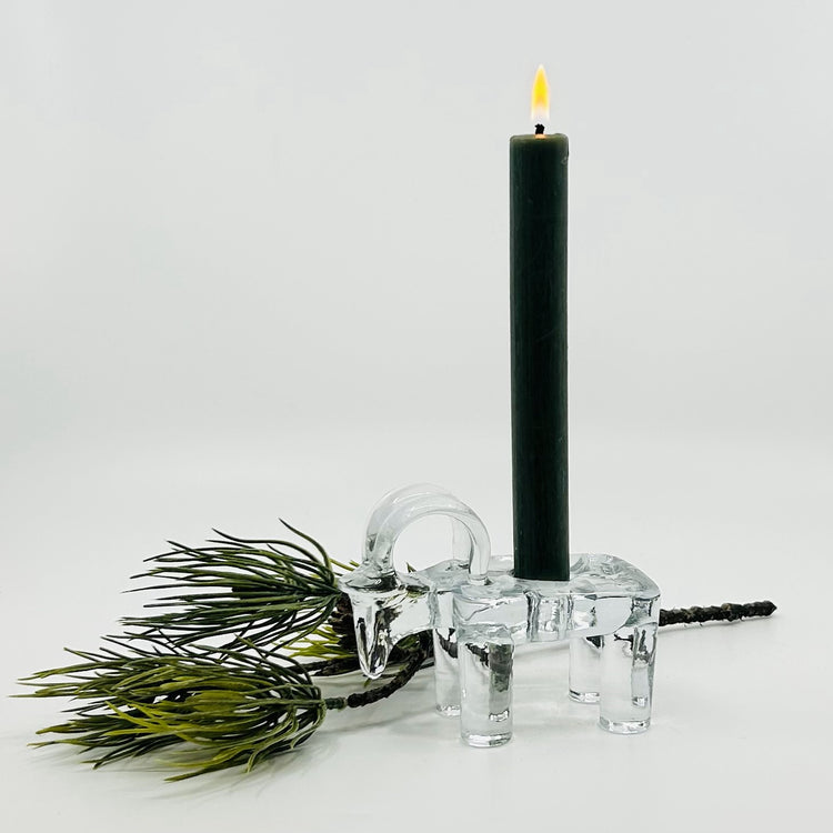 Bertil Vallien ‚Weihnachtsbock‘ Kerzenständer aus Glas für Kosta Boda, 1970er Jahre – skandinavisches Designobjekt im Stil der Skandinavischen Moderne