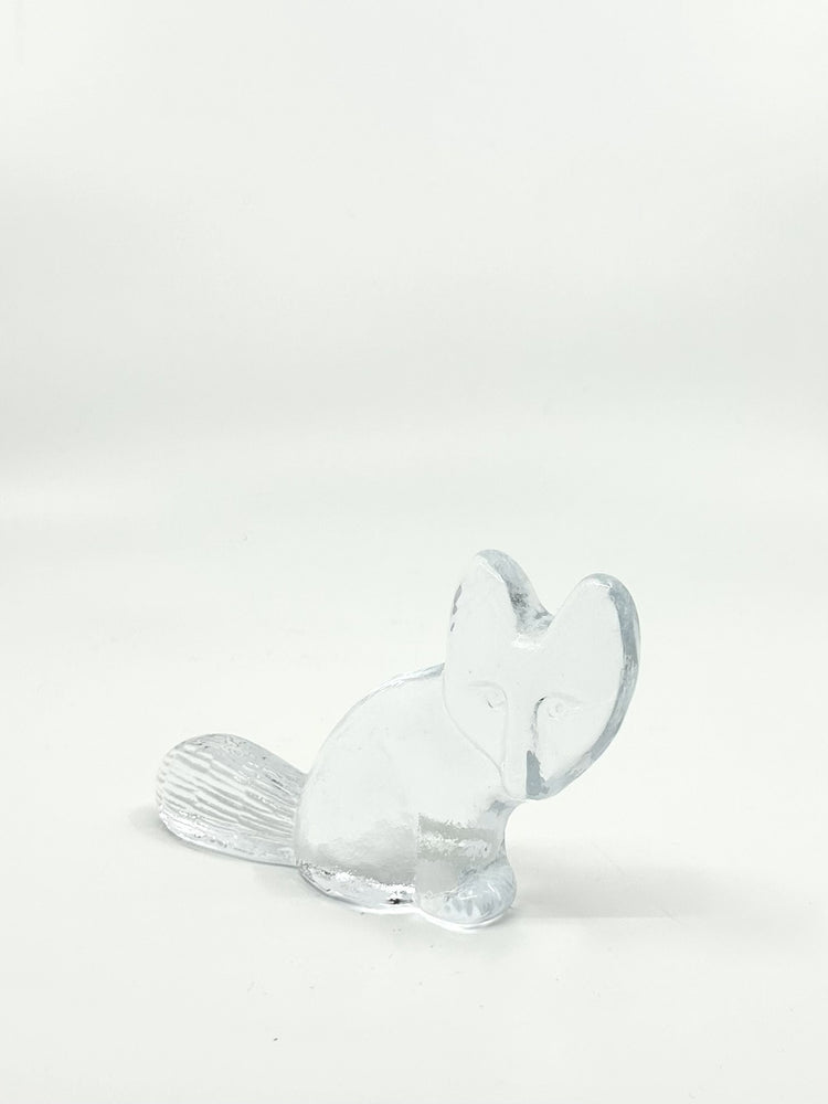 Vintage Glasfigur eines Fuchses von Lisa Larson, Royal Krona, 70er Jahre – nordische Moderne mit sanft modellierten Linien