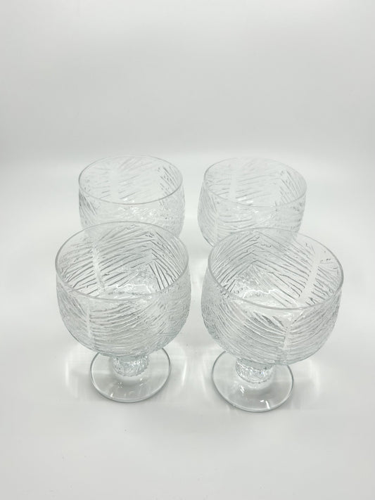 Set aus vier Tallkrona Gläsern von Bengt Edenfalk, Royal Krona, skandinavische Glasarbeit aus den 1970er Jahren