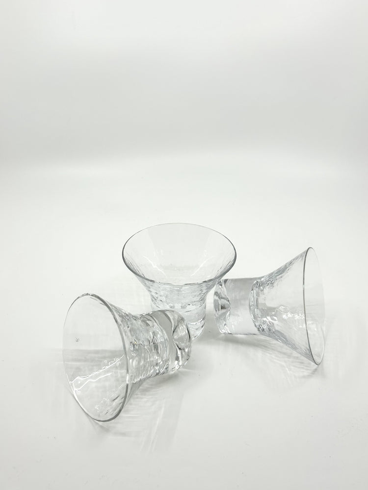 Set aus drei Rustica Gläsern von Göran Wärff für Pukeberg, Schweden, skandinavische Glaskunst der 1960er Jahre