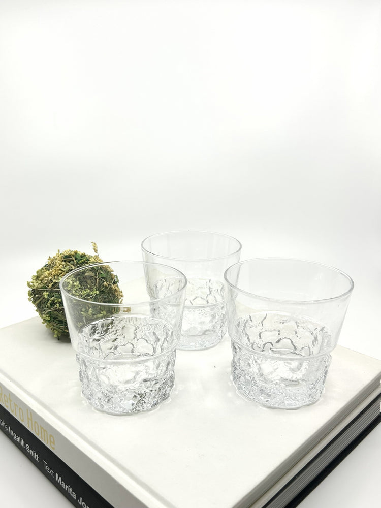 Timo Sarpaneva Kimara Gläser für Iittala, Finnland – ikonisches skandinavisches Design der 70s-Ära aus klarem Glas