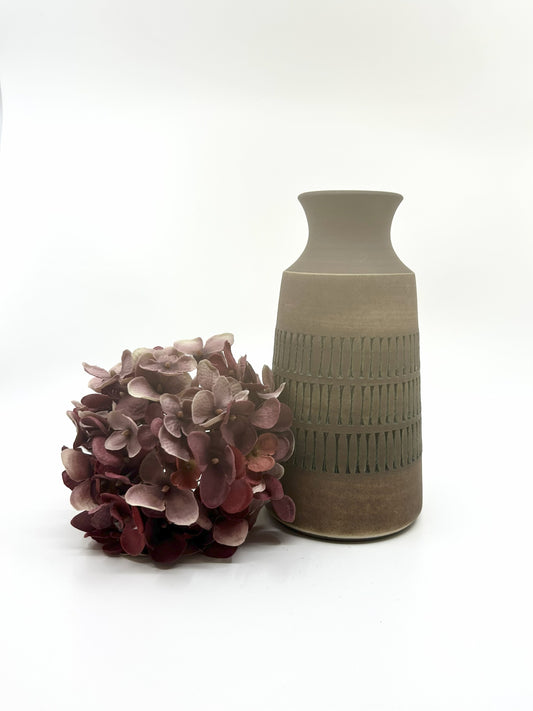 Vintage Tomas Anagrius Vase, handgedreht in den 60er Jahren, braun-grün glasierte Keramik aus der Alingsås Studio Werkstatt in Schweden.