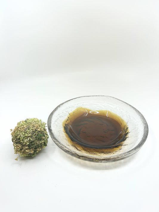 Pertti Santalahti Dekoschale aus Glas, Humppila Finnland, 1970er Jahre, braun-transparentes skandinavisches Vintage-Design