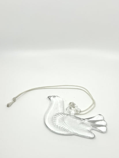 Bertil Vallien Glas-Taube, Kosta Boda Schweden, Vintage Fensterdeko aus klarem Glas, skandinavisches Design der 70er Jahre