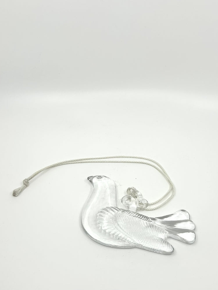 Bertil Vallien Glas-Taube, Kosta Boda Schweden, Vintage Fensterdeko aus klarem Glas, skandinavisches Design der 70er Jahre