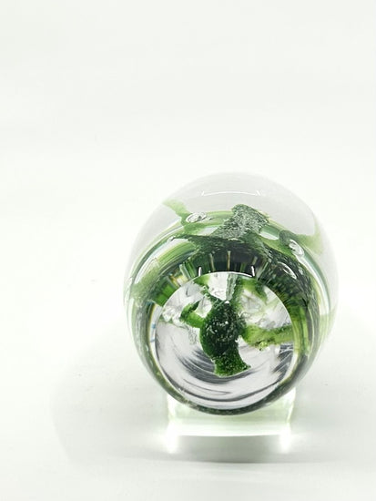 Detailansicht der Signatur, Glasvase Sjögräs von Vicke Lindstrand, schwedisches Vintage-Design der 60er-Jahre, Mid-Century-Stil