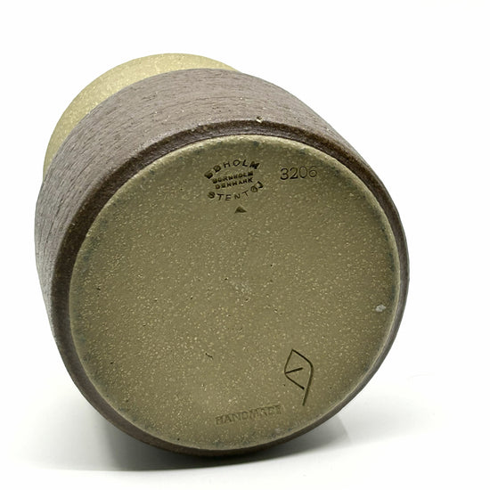 Unterseite der Søholm Keramikvase: Original-Stempel 'Bornholm Denmark Stentøj' und Modellnummer 3206 – authentische dänische Handwerkskunst
