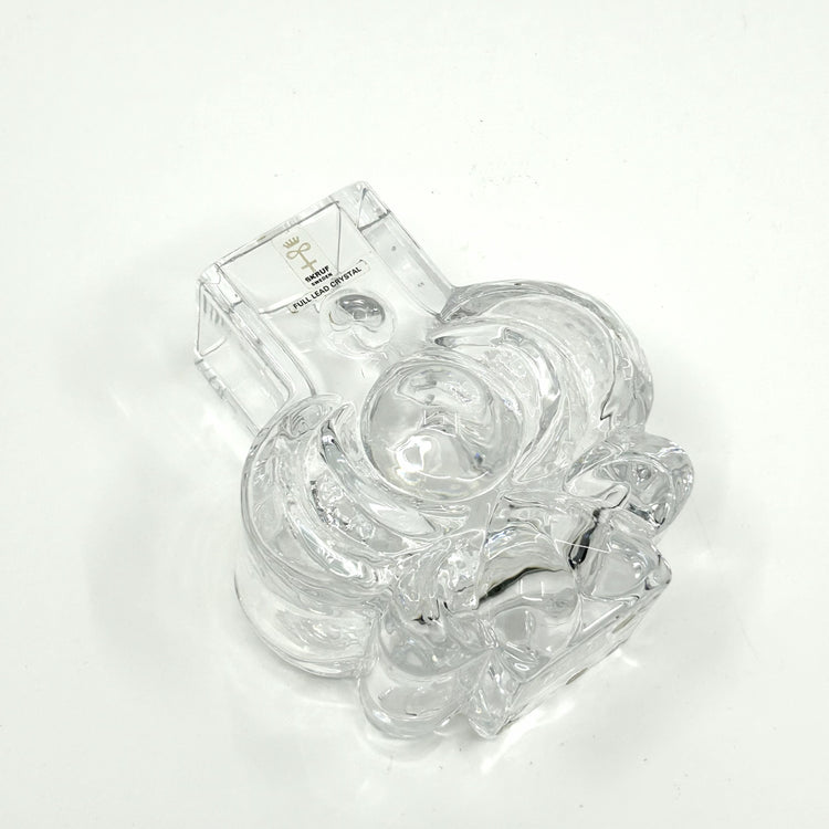 Skruf Glasvase von oben: Transparente Kristallglasvase in Blumenform mit quadratischem Hals – hochwertige schwedische Glaskunst und dekoratives Design