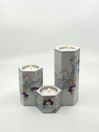 Porzellan-Kerzenhalter Prisme von Annegrete Halling-Koch für Bing & Grøndahl, dänisches Design im Stil der skandinavischen Moderne der 80er Jahre