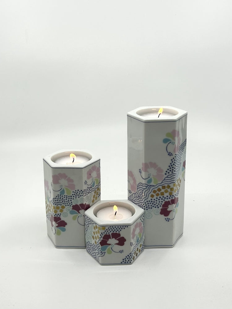 Porzellan-Kerzenhalter Prisme von Annegrete Halling-Koch für Bing & Grøndahl, dänisches Design im Stil der skandinavischen Moderne der 80er Jahre