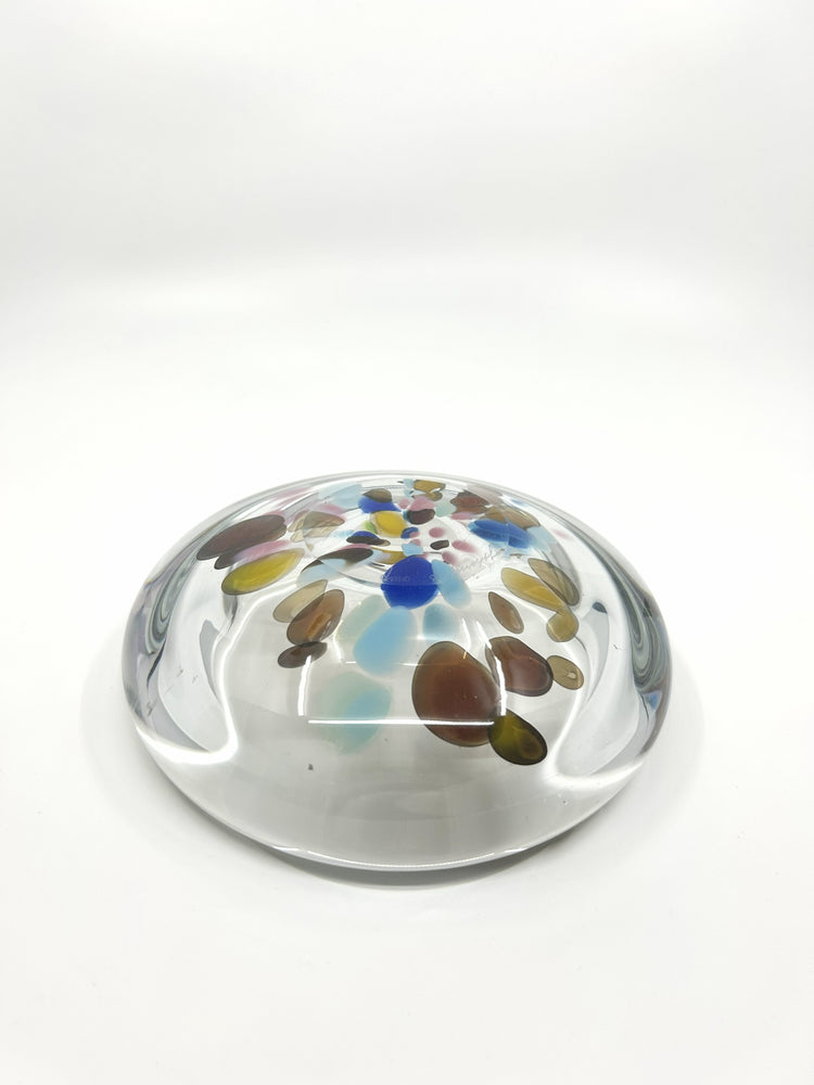 Signierte Bengt Orup Schale, Johannfors Glasbruk – Vintage Glasdesign der 60er Jahre im Stil der skandinavischen Moderne