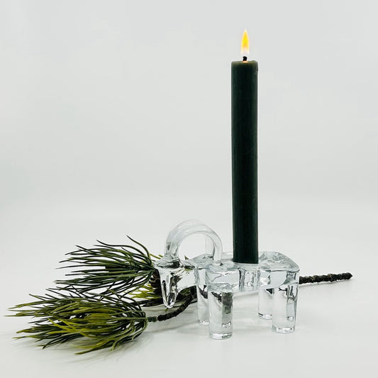 Bertil Vallien ‚Weihnachtsbock‘ Kerzenständer aus Glas für Kosta Boda, 1970er Jahre – skandinavisches Designobjekt im Stil der Skandinavischen Moderne