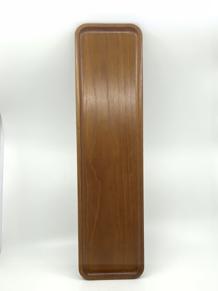 Langes Teakholz-Tablett von Karl Holmberg, 60er Jahre – klassisches Beispiel für Scandinavian Modern Design mit sanft gerundeten Kanten