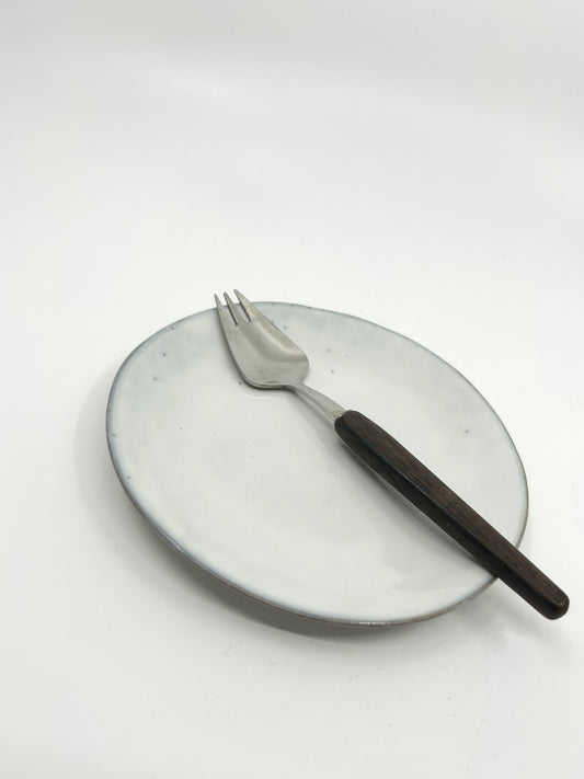 Einzelne Mid Century Teak-Gabel aus Schweden, Vintage-Besteck der 1960er Jahre mit elegantem Holzgriff im nordischen Stil