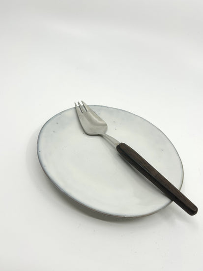 Einzelne Mid Century Teak-Gabel aus Schweden, Vintage-Besteck der 1960er Jahre mit elegantem Holzgriff im nordischen Stil