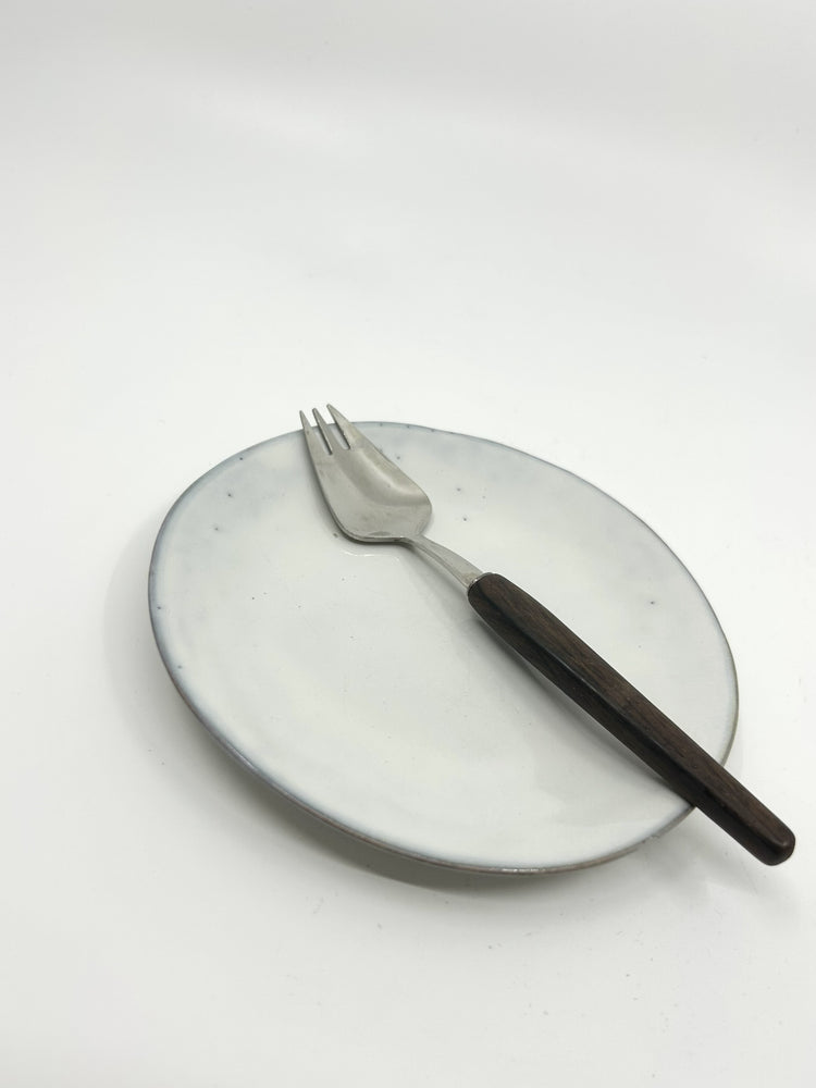 Einzelne Mid Century Teak-Gabel aus Schweden, Vintage-Besteck der 1960er Jahre mit elegantem Holzgriff im nordischen Stil