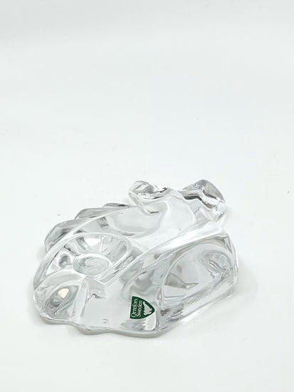 Vintage Glasfigur von Lars Hellsten, Orrefors Schweden – dekorativer Fisch aus klarem Glas, 1970er Jahre. liegend