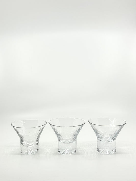 Drei Vintage Gläser aus der Serie Rustica von Göran Wärff, Pukeberg Glasbruk, klares Vintage Design aus Schweden