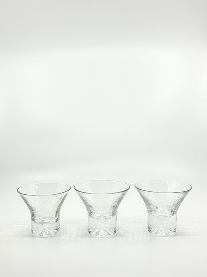 Drei Vintage Gläser aus der Serie Rustica von Göran Wärff, Pukeberg Glasbruk, klares Vintage Design aus Schweden