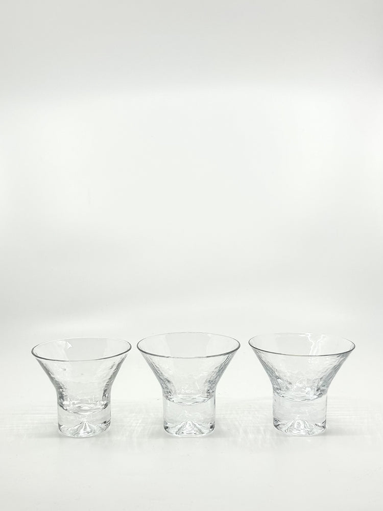 Drei Vintage Gläser aus der Serie Rustica von Göran Wärff, Pukeberg Glasbruk, klares Vintage Design aus Schweden