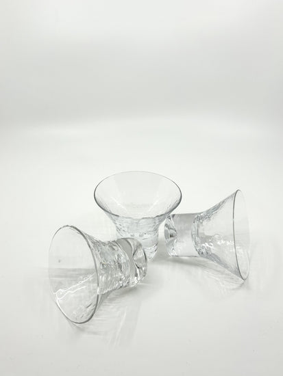 Set aus drei Rustica Gläsern von Göran Wärff für Pukeberg, Schweden, skandinavische Glaskunst der 1960er Jahre