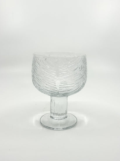 Einzelnes Tallkrona Glas von Bengt Edenfalk für Royal Krona, klares strukturiertes Glas im nordischen Stil der 70er Jahre