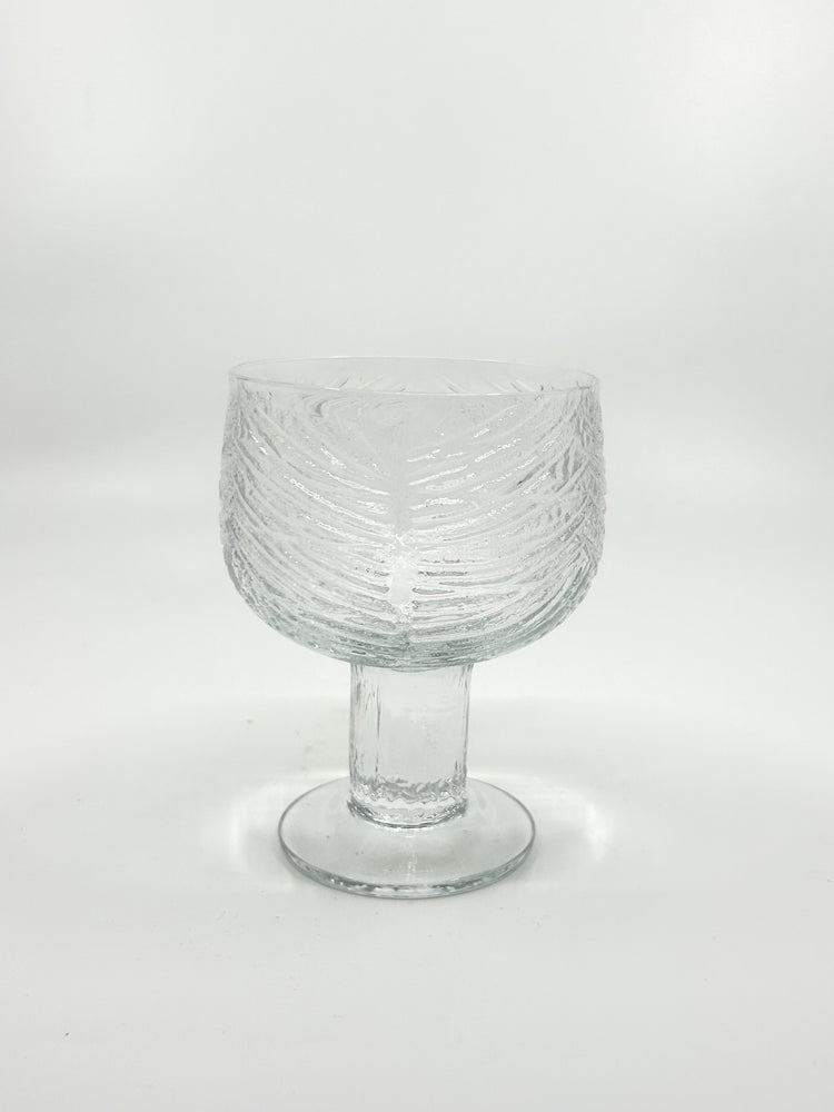 Einzelnes Tallkrona Glas von Bengt Edenfalk für Royal Krona, klares strukturiertes Glas im nordischen Stil der 70er Jahre