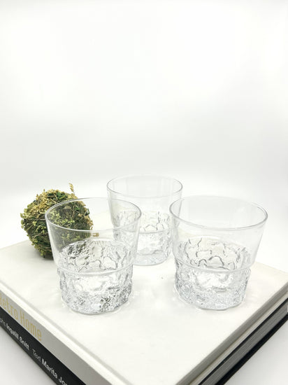 Timo Sarpaneva Kimara Gläser für Iittala, Finnland – ikonisches skandinavisches Design der 70s-Ära aus klarem Glas