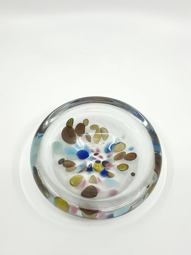 Vintage Dekoschale aus Glas von Bengt Orup für Johannfors, 1960er Jahre – handgefertigtes skandinavisches Designobjekt