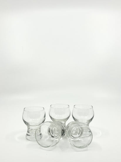 Vintage Set aus fünf ‚Rondo‘ Digestivegläsern von Göran Wärff, Kosta Boda – skandinavische Moderne, 1960er Jahre